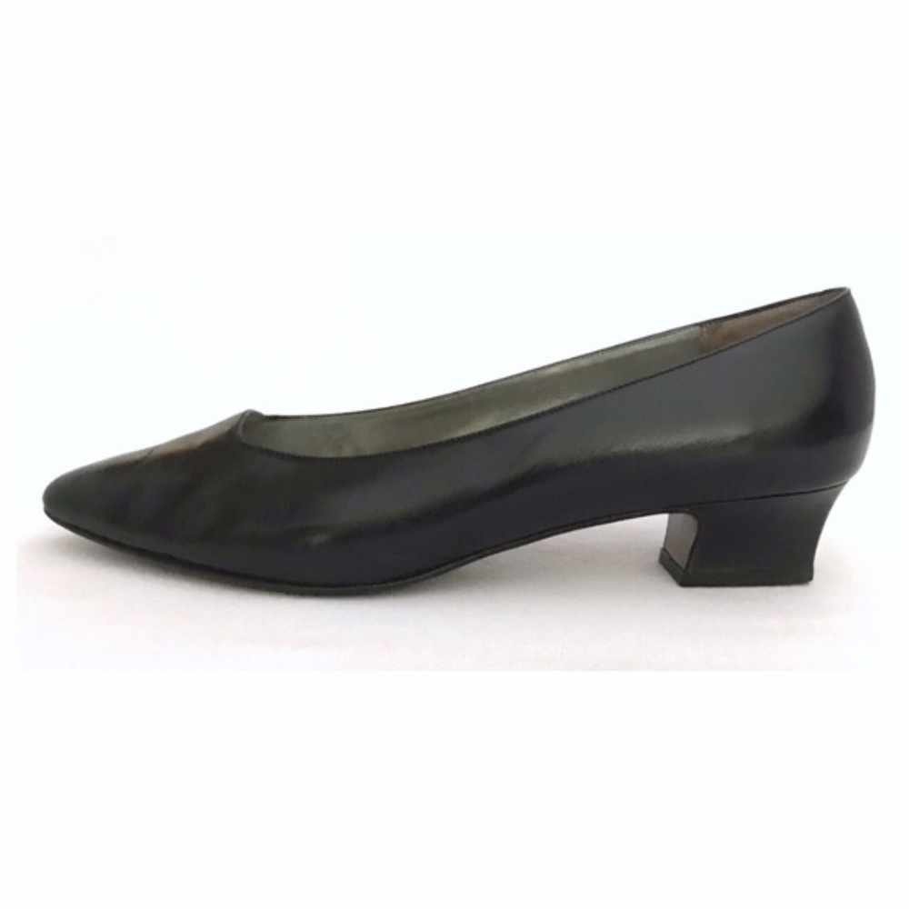 Vintage Field Manor Black Slip On Low Heel Shoe